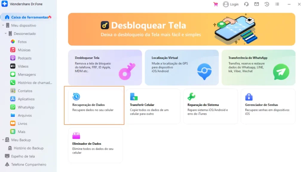 Como recuperar e acessar seus arquivos com o Dr. Fone Como recuperar e acessar seus arquivos com o Dr. Fone