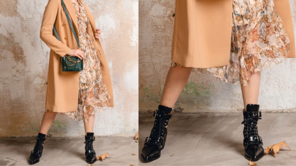 Vestido com bota cano longo Vestido com bota cano longo